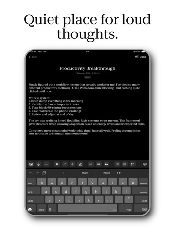 Stillroom – Personal Journal iPad screenshot