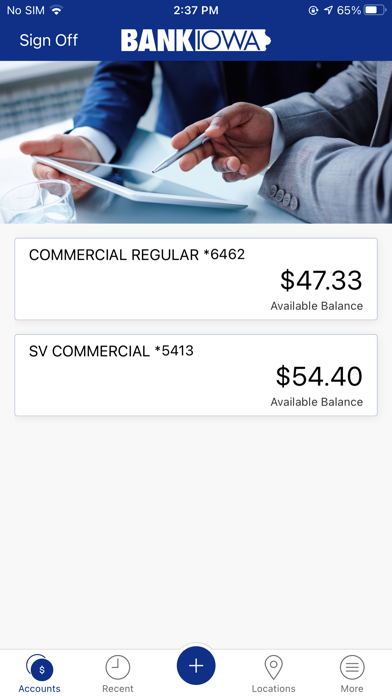 BankIowa Mobile Business Screenshot
