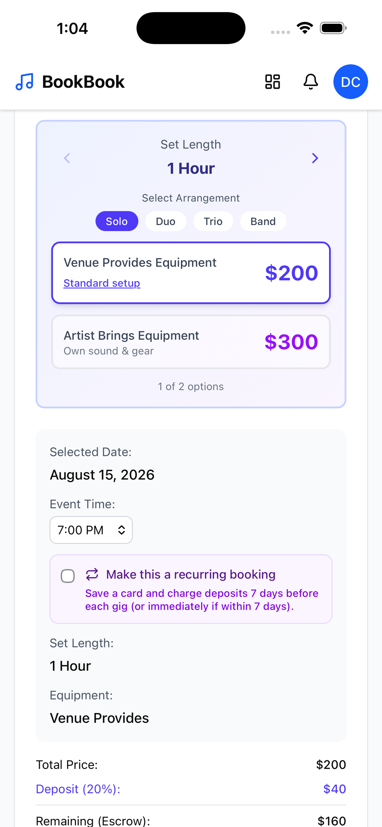 BookBook Gigs screenshot 6