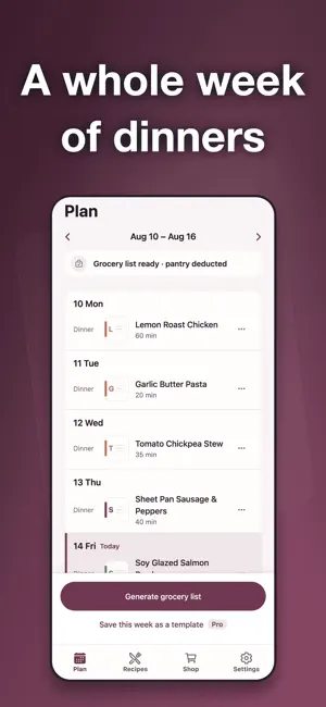 Meal Planner・Grocery List screenshot 2