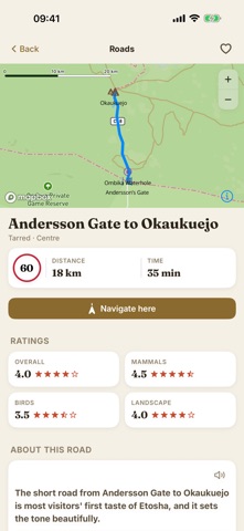Etosha Safari: Map & Guide Screenshot 5 of 10