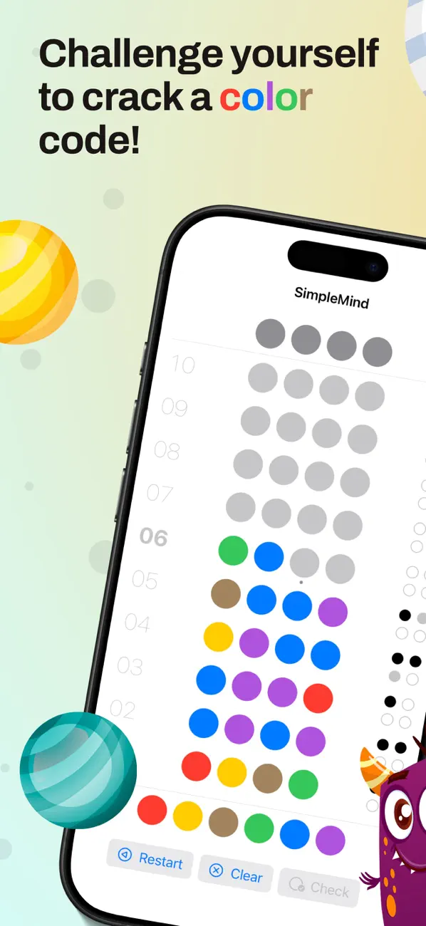 Screenshot #1 pour SimpleMind - Code breaker game