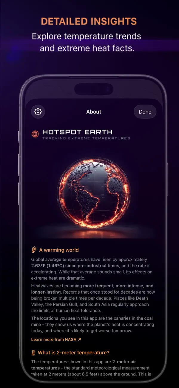 Screenshot #2 pour Hotspot Earth - Realtime Data