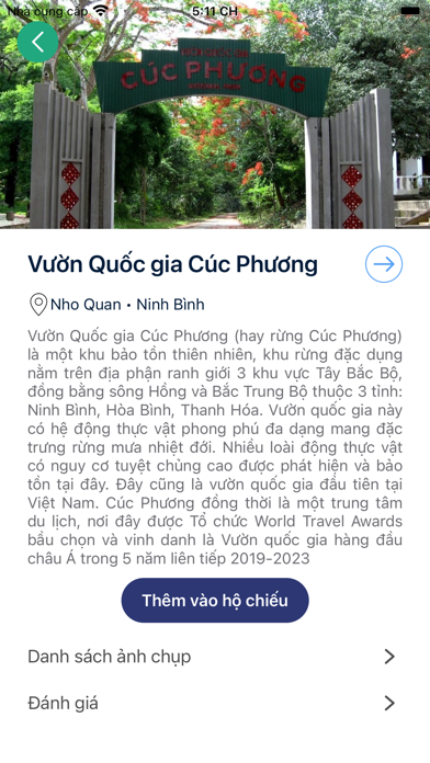 Hộ chiếu VQG Screenshot