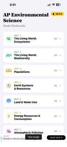 AP Environmental Science Quiz iPhone screenshot
