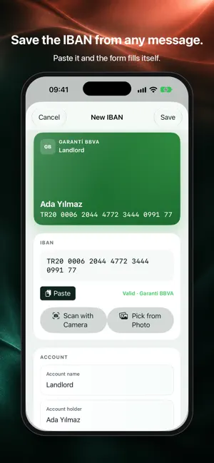 IBAN Wallet & Share: Ayben screenshot 2