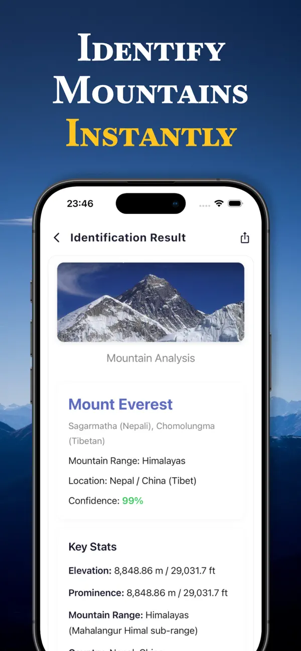 #1. Mountain Identifier: PeakGuide (iOS) โดย: veysel yesilmen