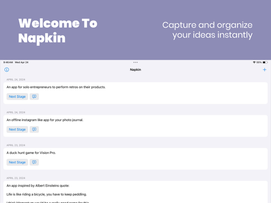 Napkin: Track Ideas & Projects