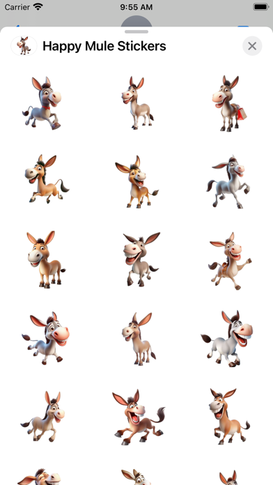 Screenshot #1 pour Happy Mule Stickers