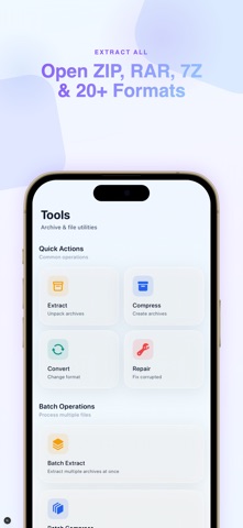 Unzip: RAR ZIP File Extractor iPhone screenshot