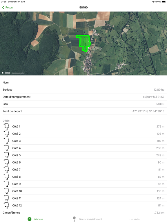 Screenshot #6 pour Hectare arpentage avec GPS