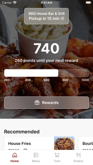BBQ House Bar & Grill app screenshot