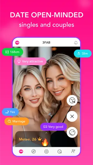 3Fab: Couples & Singles Dating screenshot 2