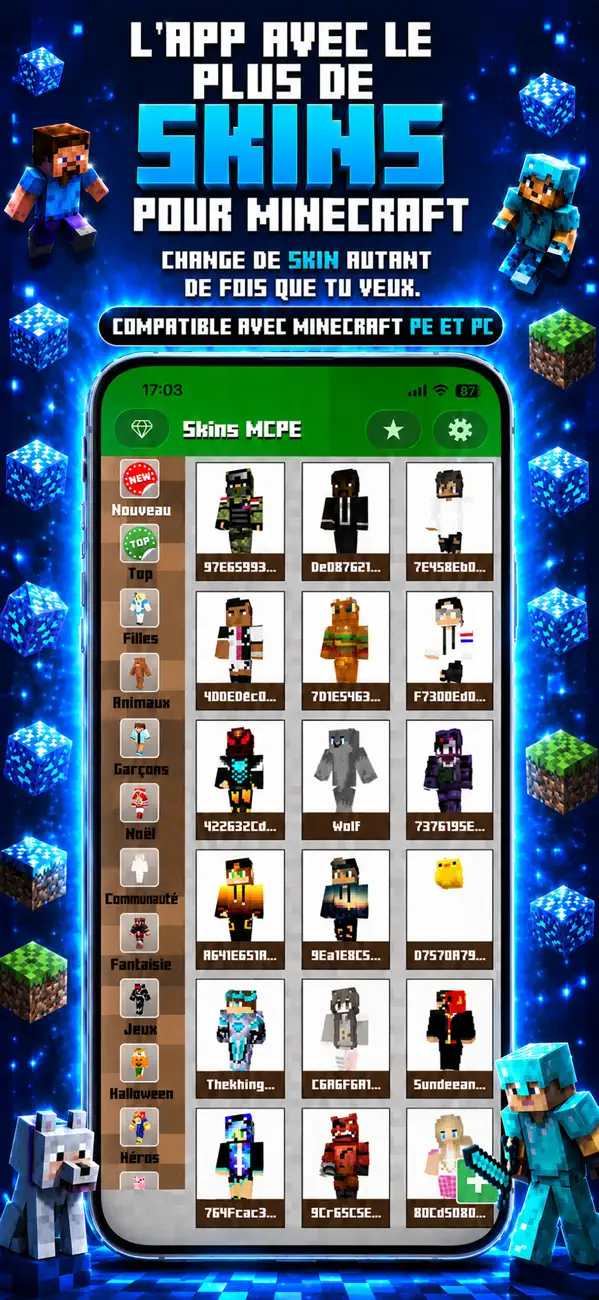 Screenshot #1 pour Skins pour Minecraft MCPE
