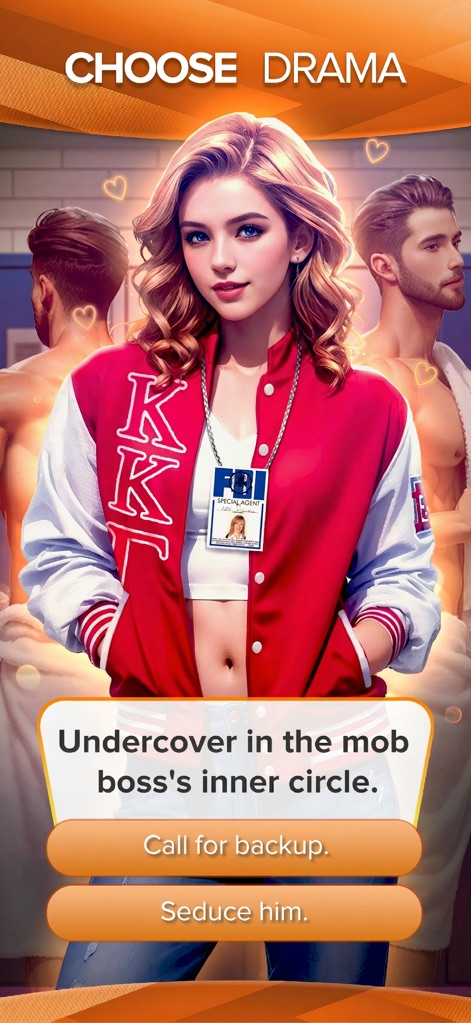 Whispers - Interactive Stories - The app empowers users to navigate intense dramatic scenarios with a captivating female protagonist and critical story path selections.