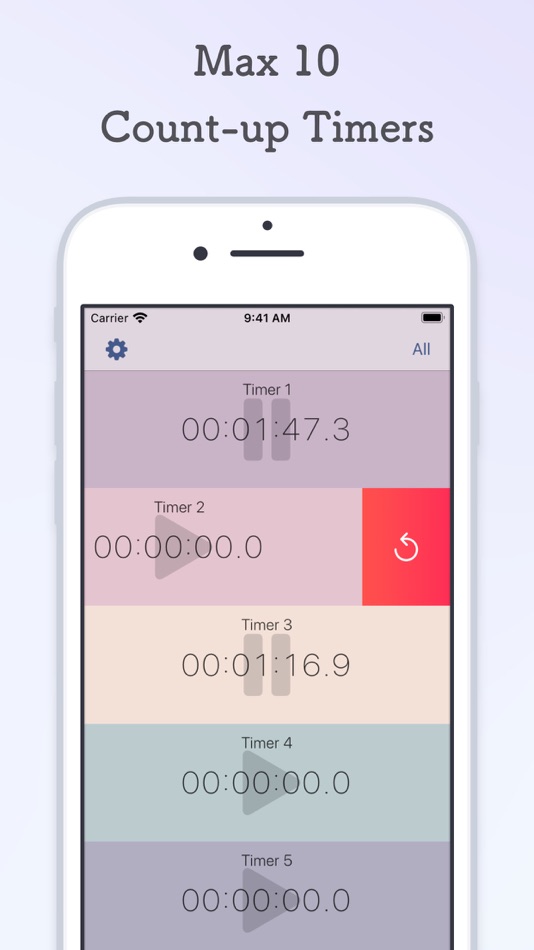 #1. Colory Stopwatch, Time Tracker (iOS) 由: Hikari Mano