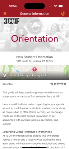 IUP Guidebook iPhone screenshot