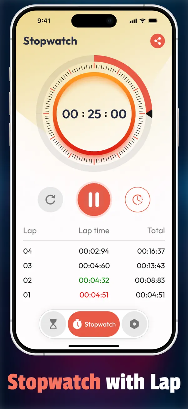 #2. Multi Timer & Stopwatch (iOS) Ved: Shital Gorasiya