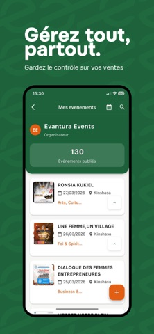 Evantura iPhone screenshot