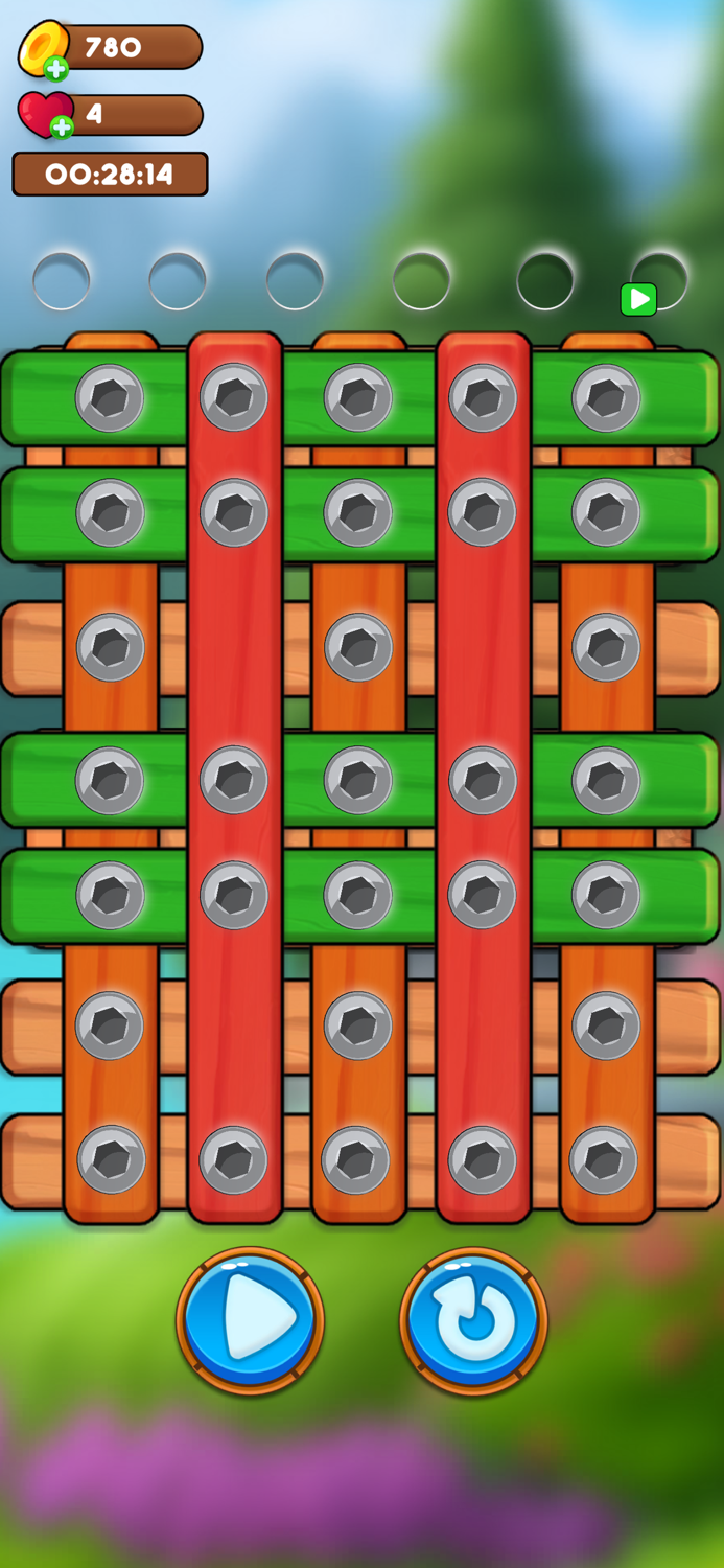 Wood Nuts Bolts  Screw Puzzle