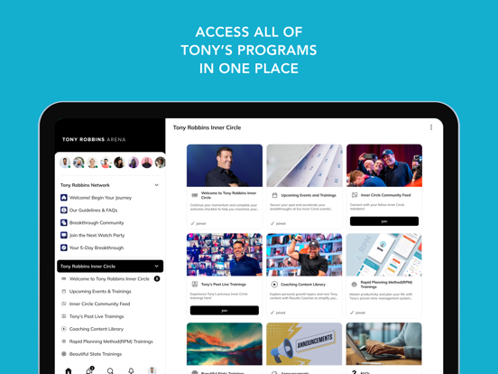Tony Robbins Arena iPad screenshot 5 - Productivity app