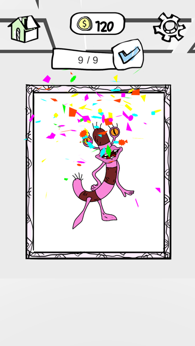 Monster Paint Stencil Art Game Screenshot