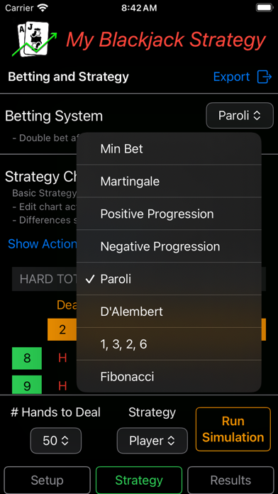 My Blackjack Strategy Screenshot