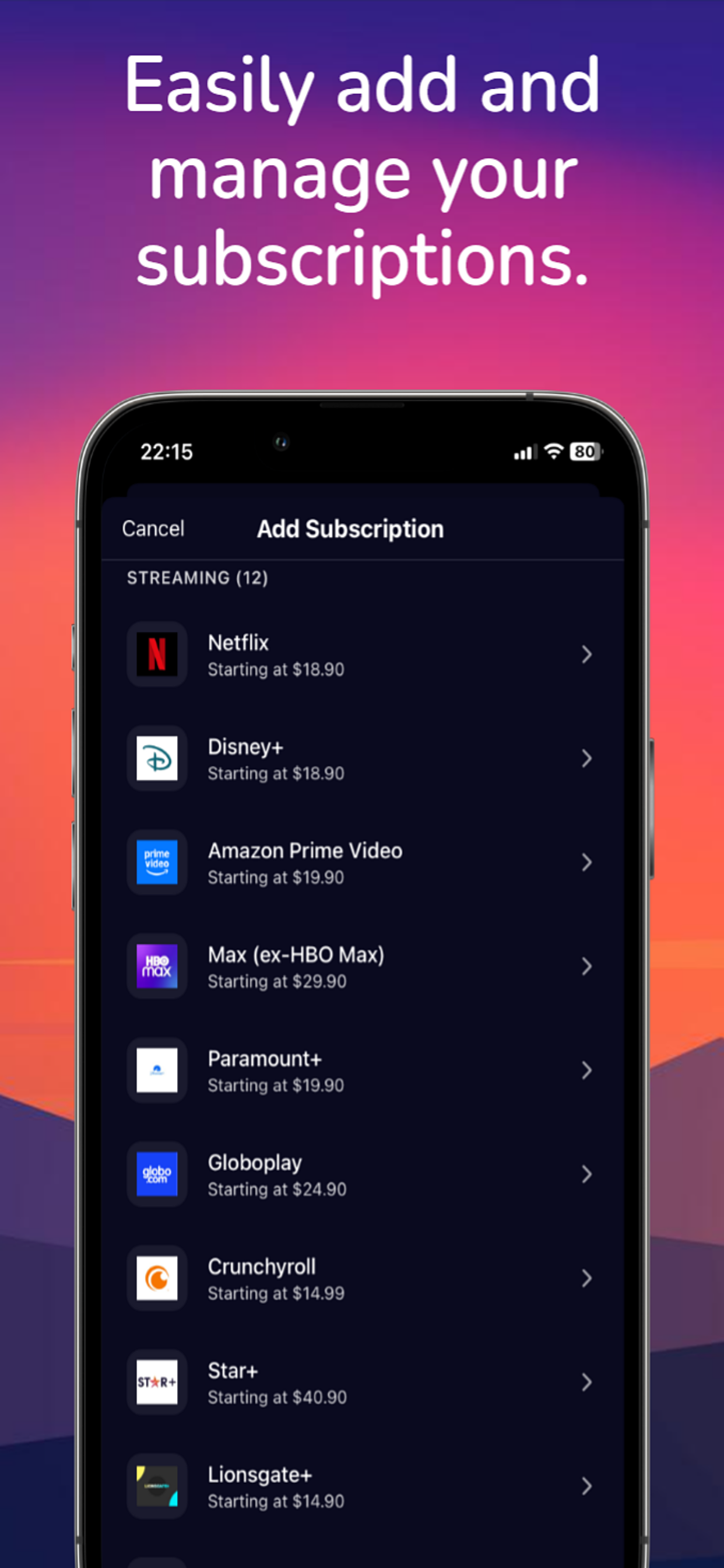 BeeTrack - Subscriptions