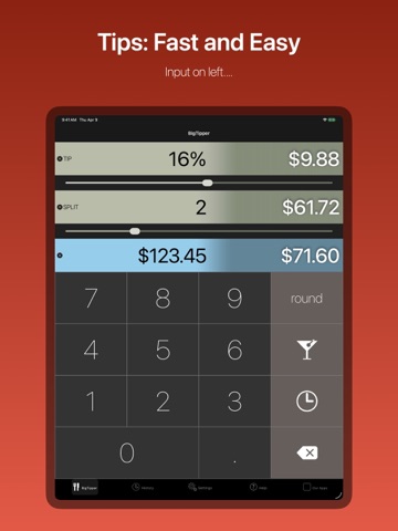 BigTipper™ iPad screenshot