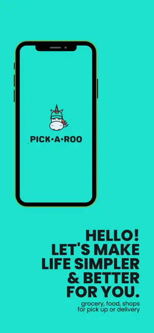 Pickaroo: Grocery, Food, Shops iPhone screenshot 1