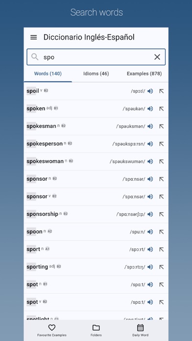 English-Spanish Dictionary Pro Screenshot