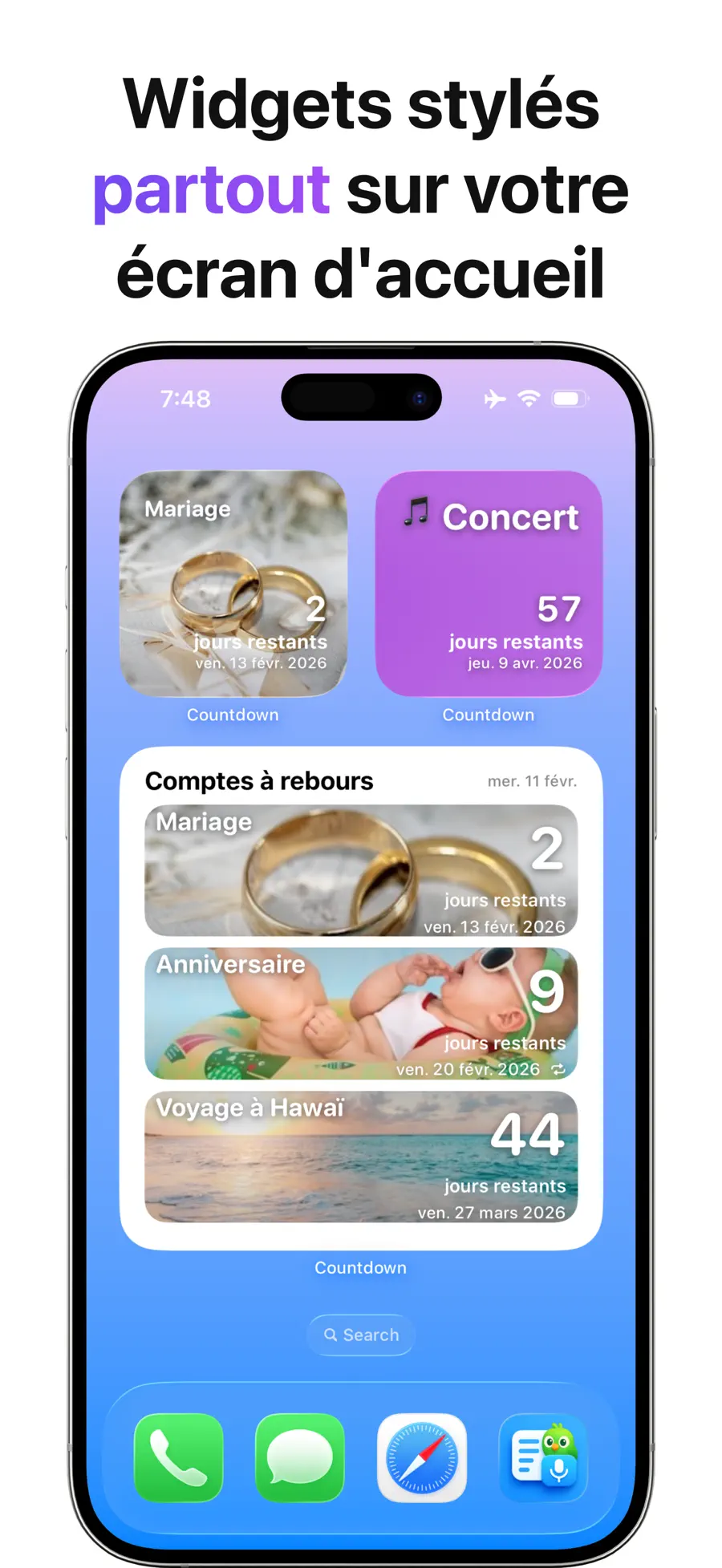 Compte à Rebours Widget + screenshot 2