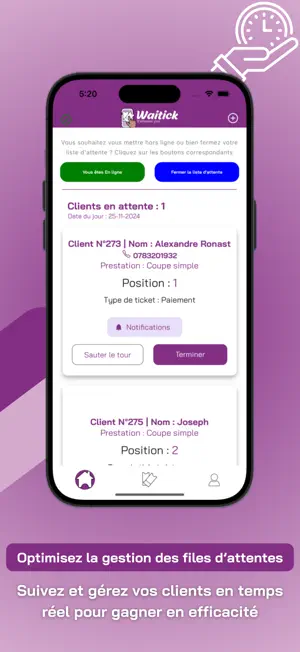 Waitick Pro - Gérez l'attente screenshot 2