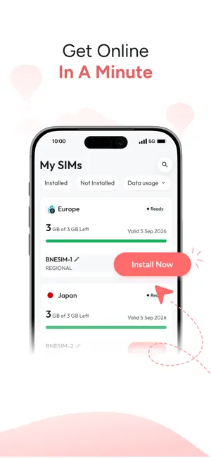 BNESIM: 5G eSIM Data profiles screenshot 4