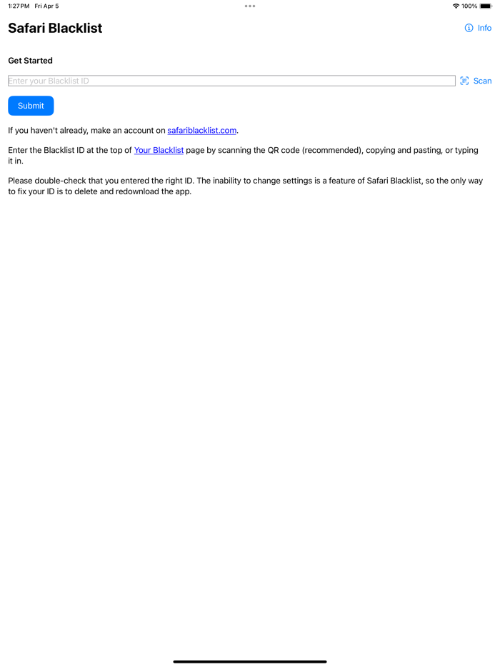 Blacklist for Safari