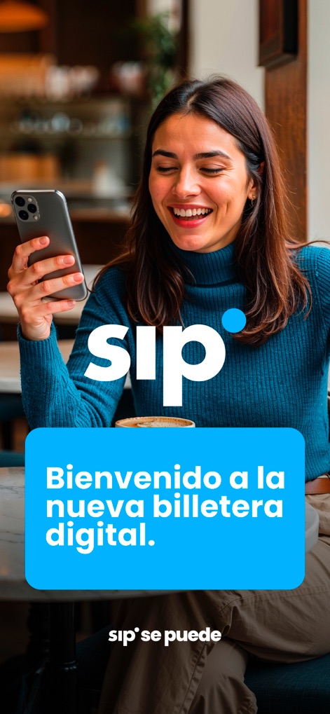 Sip: tu billetera digital - La interfaz intuitiva de la aplicación saluda a los usuarios con un mensaje claro de bienvenida, destacando la facilidad de uso y la experiencia moderna.