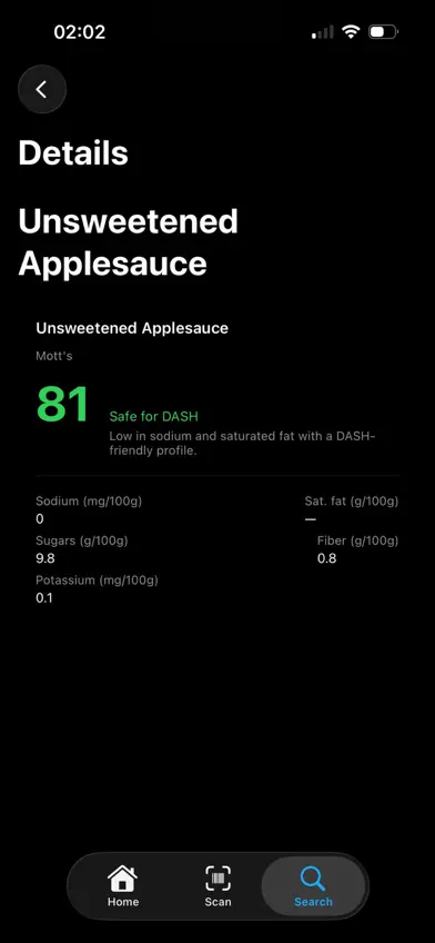 DASH Diet Scan screenshot 1