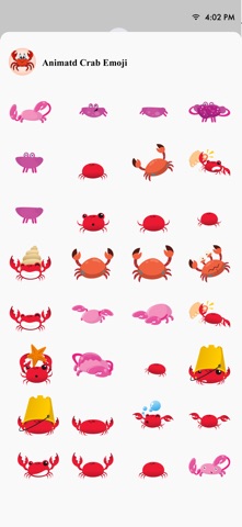 Animated Crab Emoji app screenshot 2