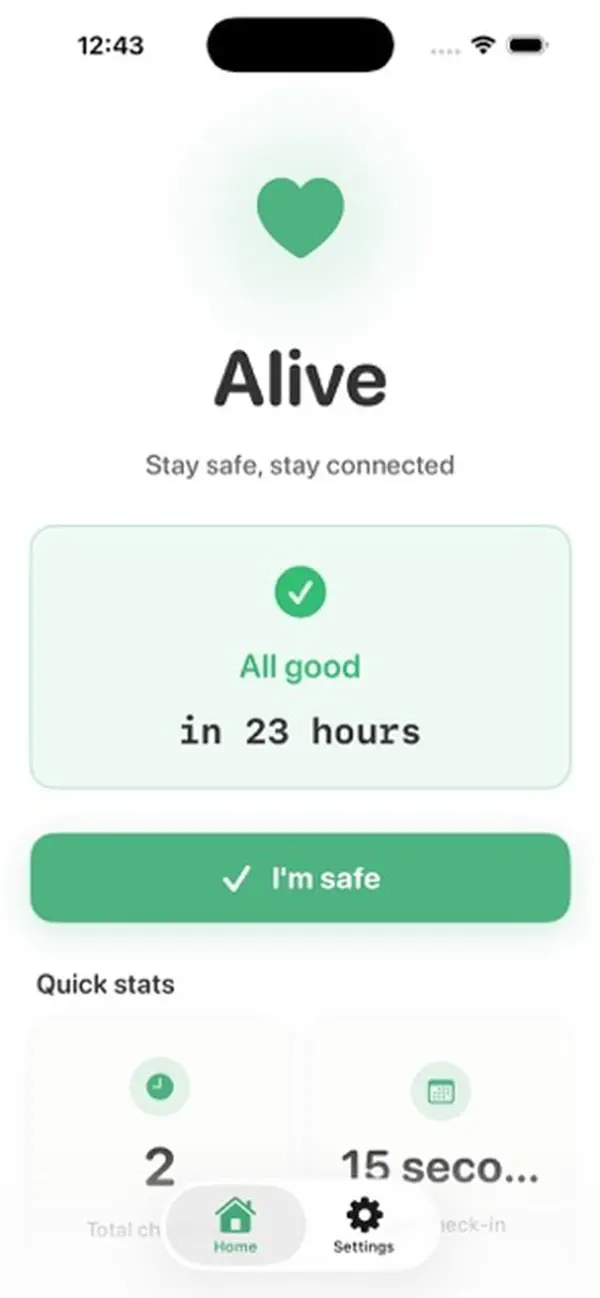Screenshot #2 pour Alive – Safety Check-In