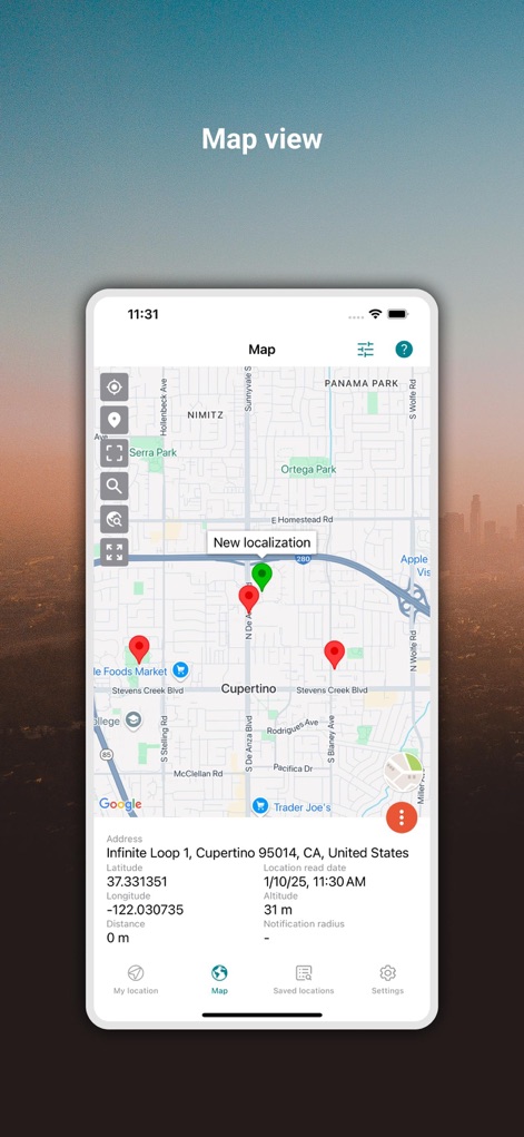 My GPS Coordinates ° - Explore the ability to capture and share geo-tagged photos, overlaying precise GPS coordinates onto a chosen image for contextual sharing.