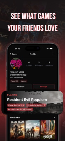Respawn | Video Games Tracker Screenshot 4 of 6