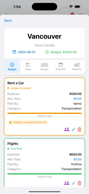 Event Plannnig App screenshot 2