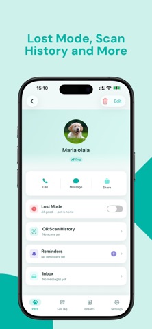 Pet finder: Find by QR Tag ID iPhone screenshot