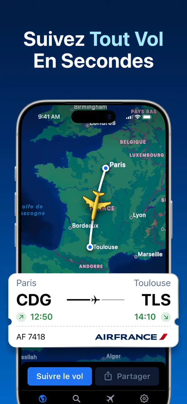Screenshot #1 pour Flight Tracker . Suivre un vol