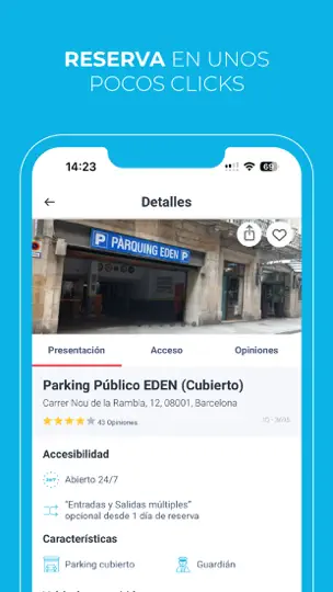 Captura de pantalla de Onepark, ¡Reserva Tu Parking! en iPhone 5