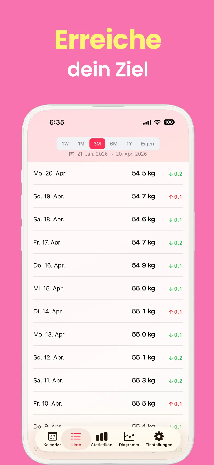 Gewichtstagebuch + screenshot 5