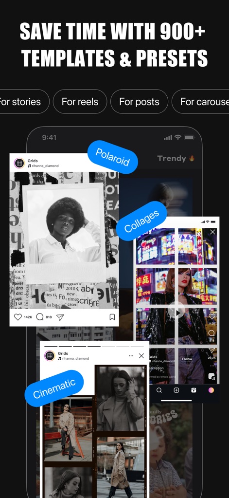 GRIDS Post maker for Instagram - Streamlined Design Flow