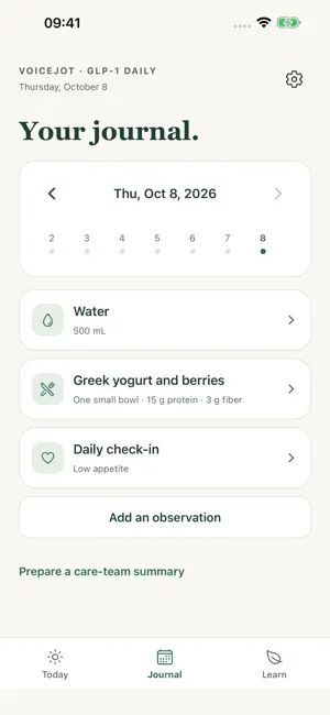 Voicejot: GLP-1 Daily screenshot 2