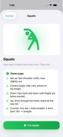 Form Coach iPhone screenshot