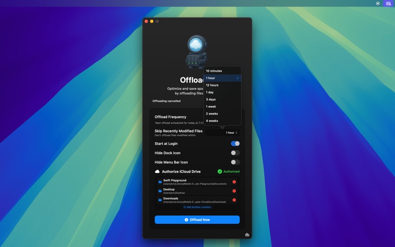 Offloader screenshot